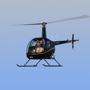Robinson R22 helicopter in flight