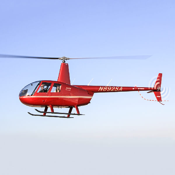 R44 helicopter in flight